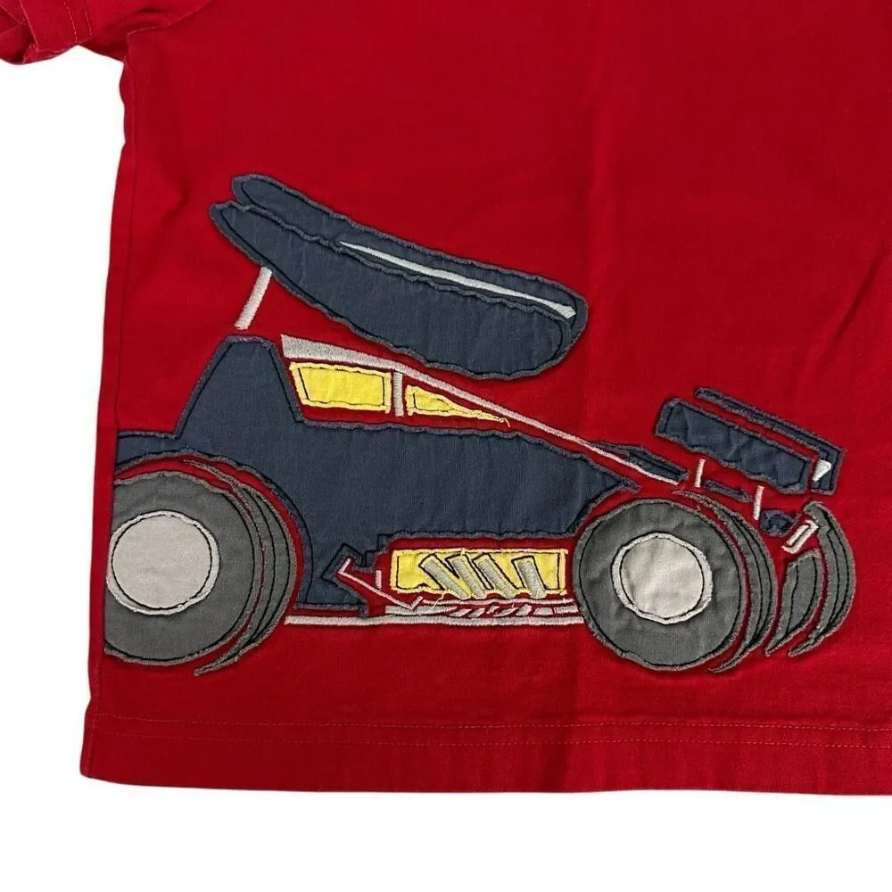 Hanna Andersson Race Car Applique T-Shirt size 140 / 10 Red
